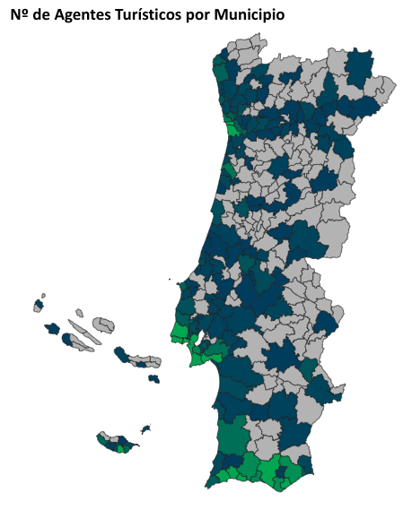 N.º de agentes de animación turística por municipio en Portugal, en 2025