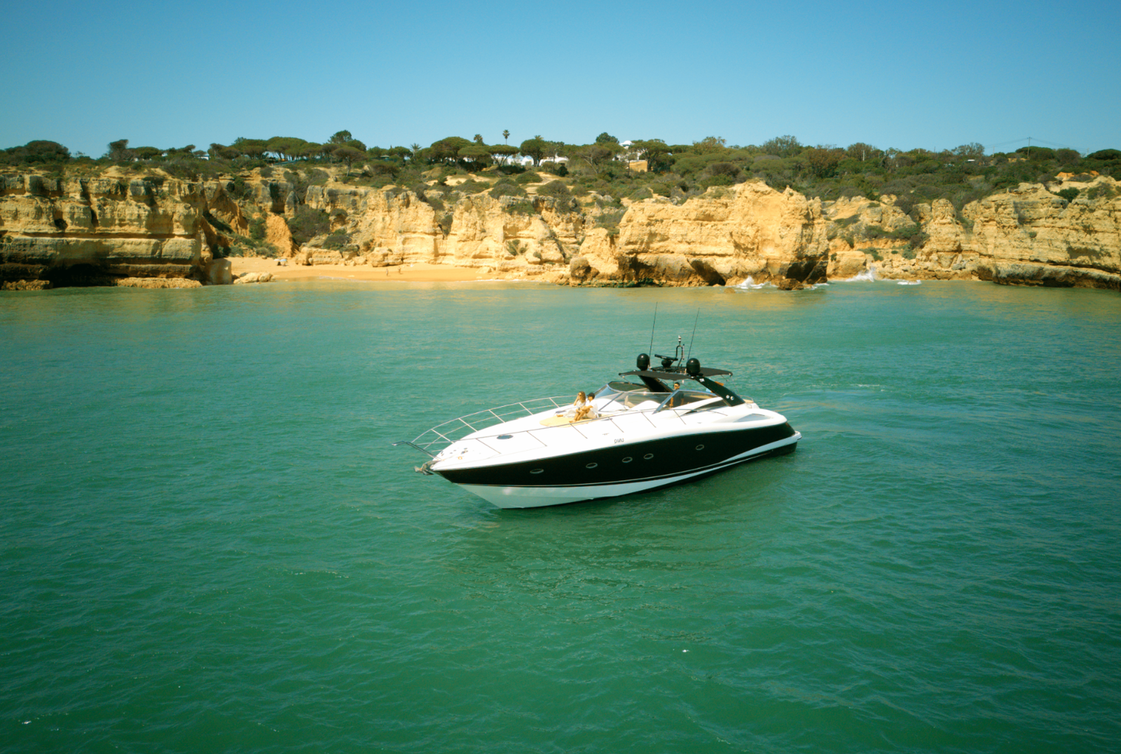 On its way to the Algarve’s hidden caves, this Sunseeker Portofino combines performance and comfort with every nautical mile.